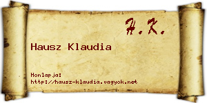 Hausz Klaudia névjegykártya